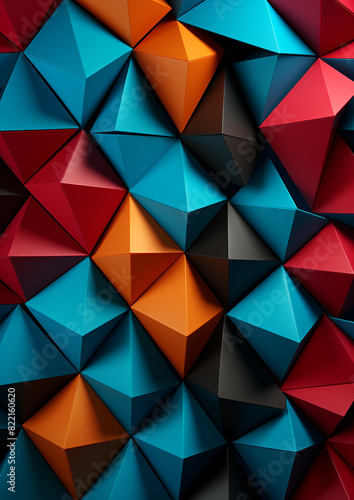 abstract background with triangles pattern bright colors 3D background abstract background HD image wallpaper