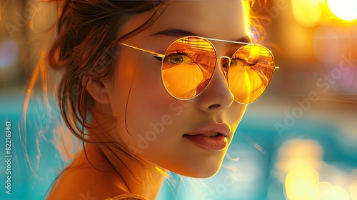 girl sunbathing close-up. Selective focus
