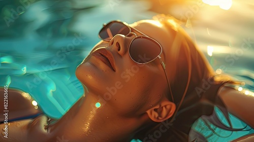 girl sunbathing close-up. Selective focus