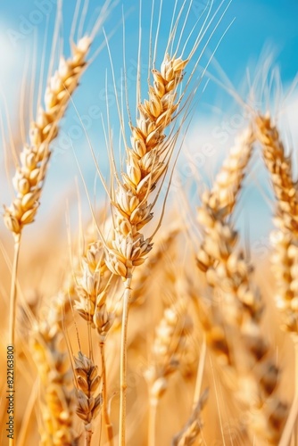 wheat field close up. Selective focus