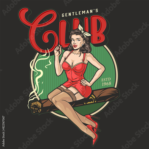Gentlemen club vintage poster colorful