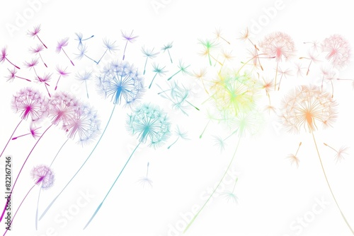 Dandelion - watercolor painting of summer meadow  dandelions the field of dandelions.