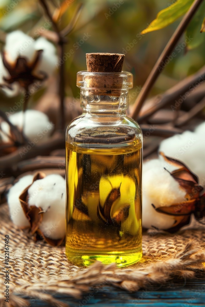 essential oil of cotton. Selective focus essential oil of cotton. Selective focus