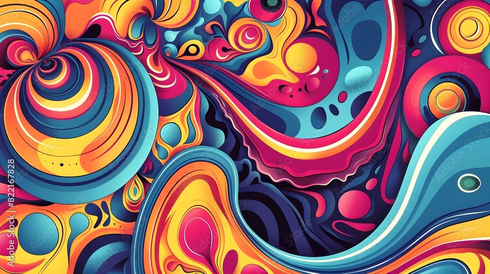 Vibrant Psychedelic Business Presentation Template with Bold,Swirling Colors and Patterns Vibrant Psychedelic Business Presentation Template with Bold,Swirling Colors and Patterns