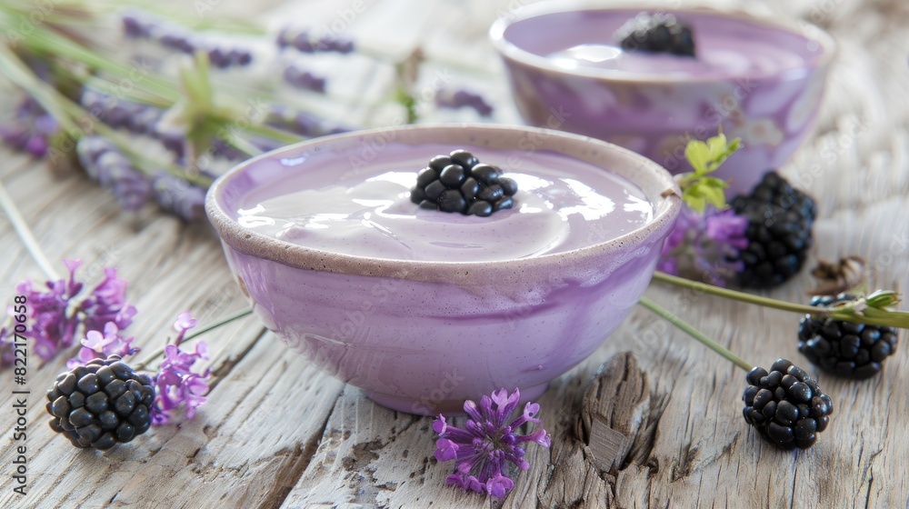 Start your day right with a delicious serving of blackberry yogurt for breakfast. Start your day right with a delicious serving of blackberry yogurt for breakfast.