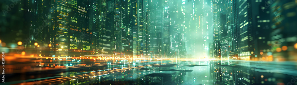 Photo realistic digital banking services in smart city concept, showcasing the fusion of technology and finance in urban development Adobe Stock Photo realistic digital banking services in smart city concept, showcasing the fusion of technology and finance in urban development Adobe Stock