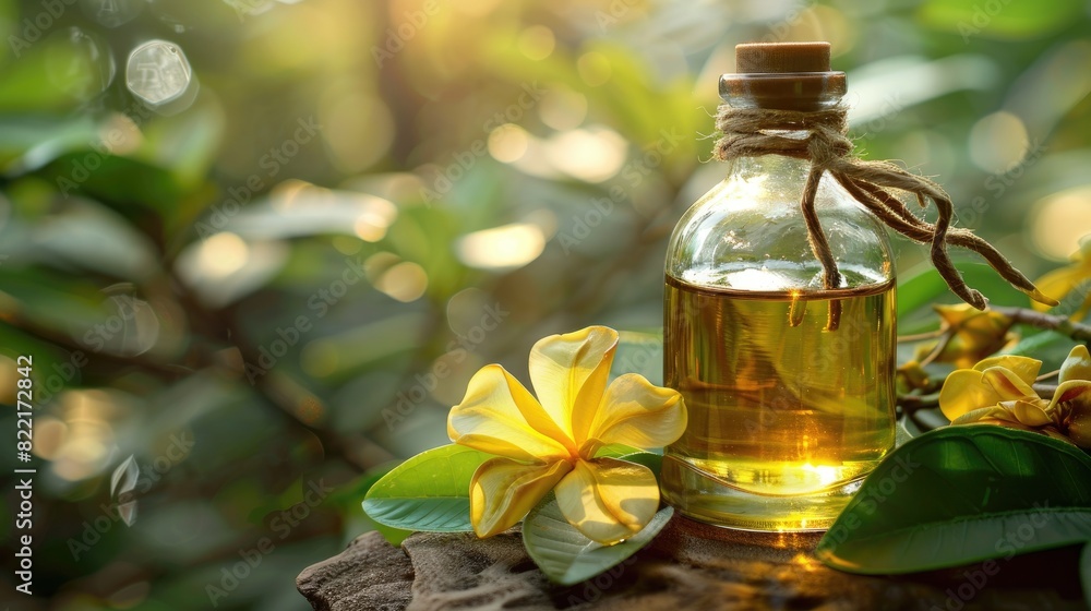 sacha inchi essential oil. Selective focus sacha inchi essential oil. Selective focus