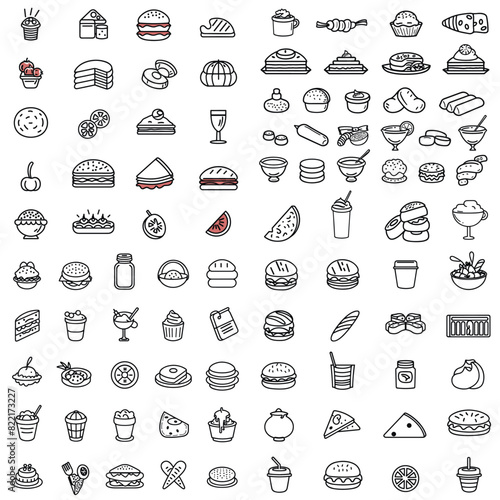 food and drink icons set