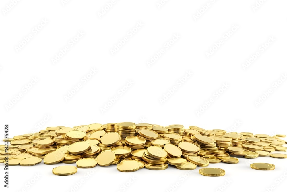 Pile of gold coins isolated on a white background with copy space Pile of gold coins isolated on a white background with copy space