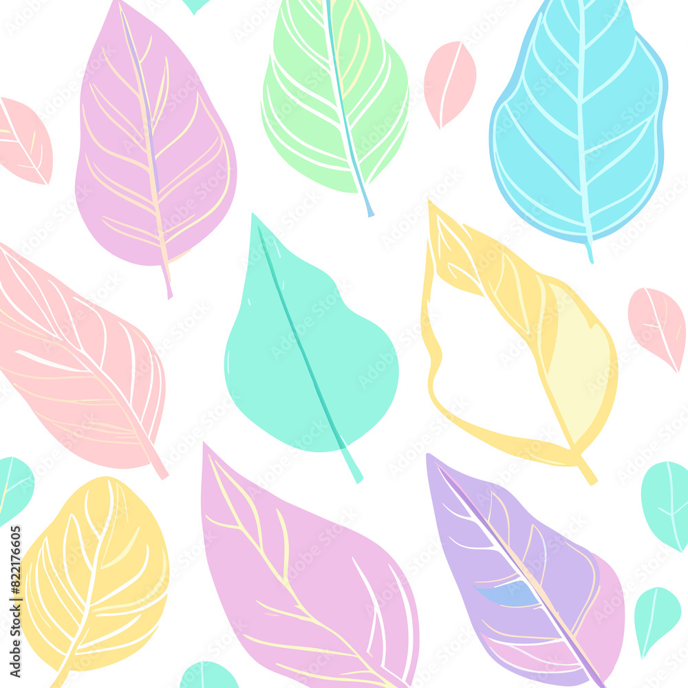 Fototapeta premium Nature's Seamless Leaf Pattern: Vector Illustration