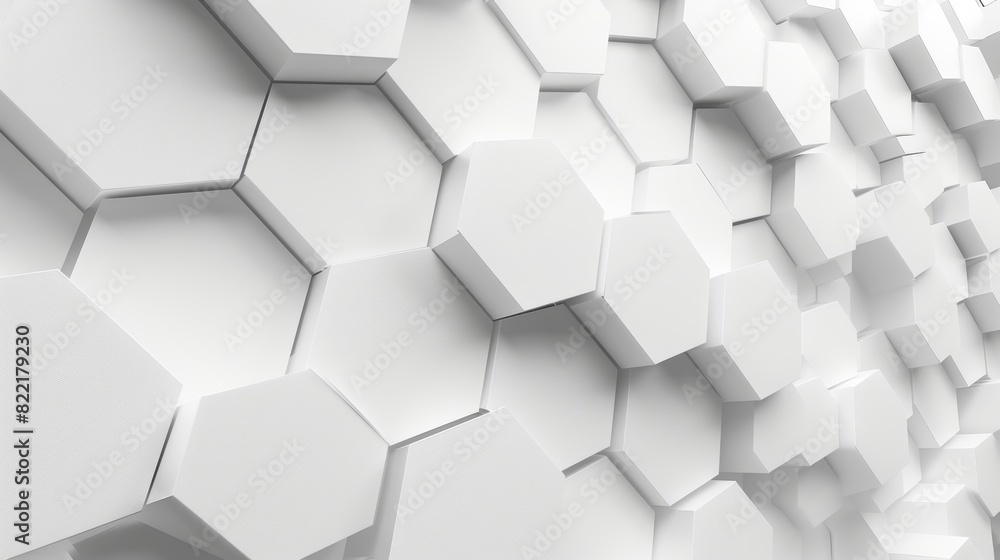The site head is made of a white wide hexagon border (3D illustration) The site head is made of a white wide hexagon border (3D illustration)