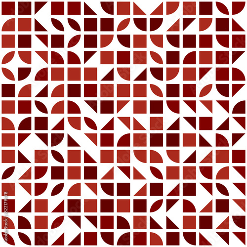Geometric abstract seamless pattern with simple elements of geometry. Bauhaus constructive style tiles.