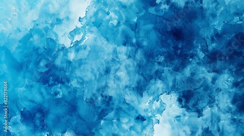 Abstract watercolor background in blue. Blue watercolor clouds.