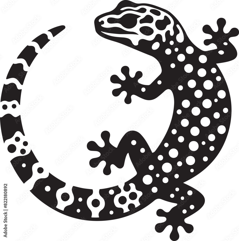 Cute Leopard Gecko silhouette vector illustration. Cute Leopard Gecko silhouette vector illustration.