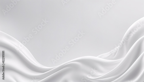 White smooth fabric surface background. Elegant white silk with folds like waves. Light texture background.