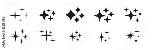 Star constellations set. Sparkling stars vector set.
