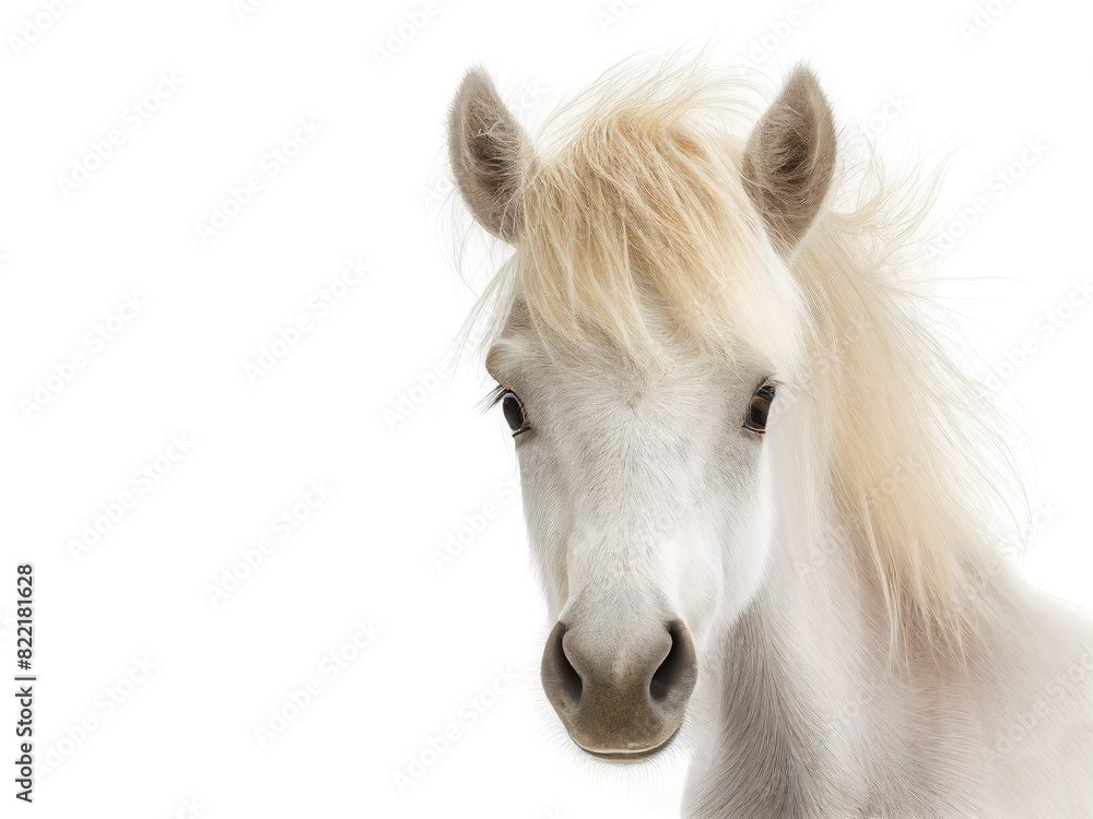 Obraz premium Baby horse portrait. Generative AI illustration