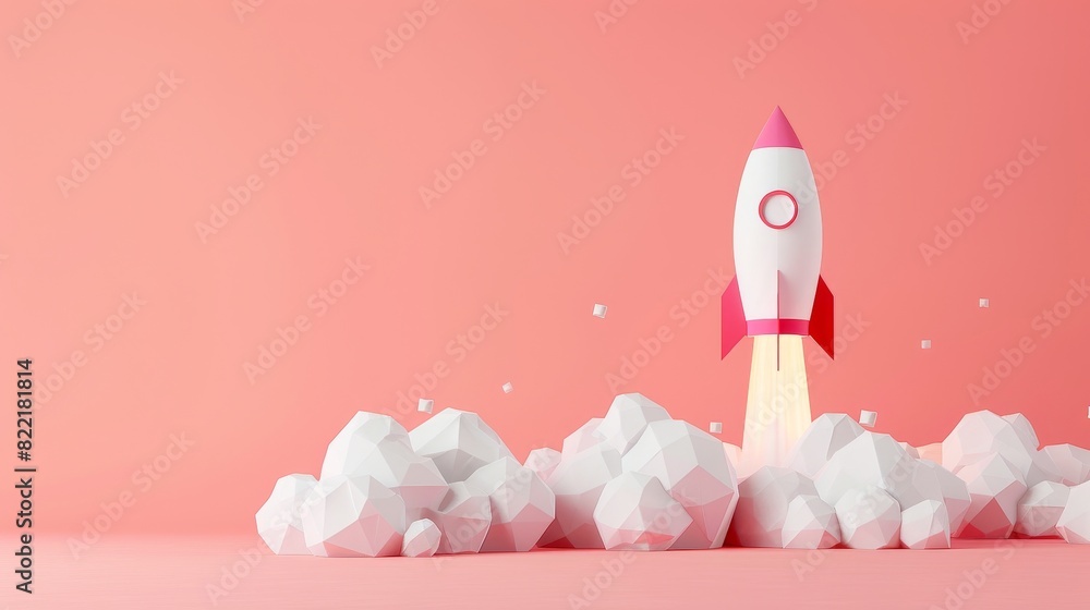 Leadership concept in 3D with a paper rocket flying over a color background with the lead rocket standing out from other paper rocket followers Leadership concept in 3D with a paper rocket flying over a color background with the lead rocket standing out from other paper rocket followers