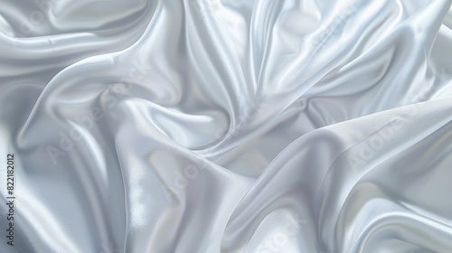 A white gray satin texture made from silver fabric silk panorama with a beautiful soft blurring pattern.