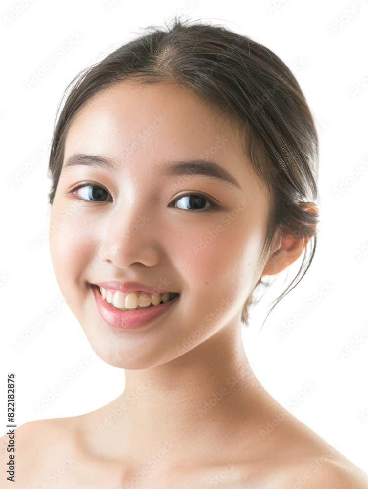 Obraz premium Young and beautiful asian hong kong chinese japanese korean girl transparent background