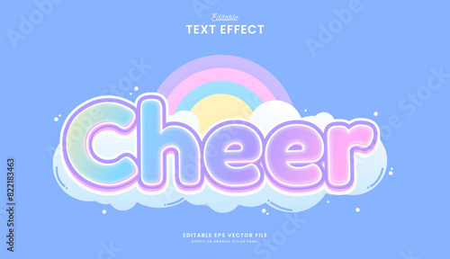 decorative editable cute rainbow text effect vector design