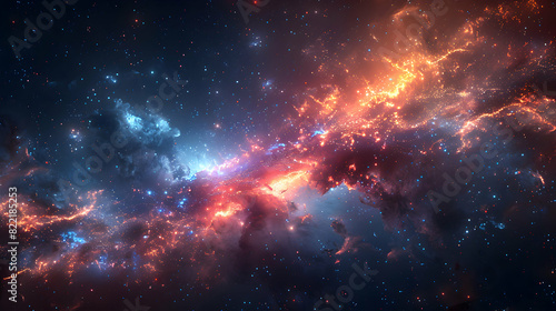 Innovative Digital Art: Glossy Abstract Galaxy Symbolizing Infinite Technology Possibilities photo
