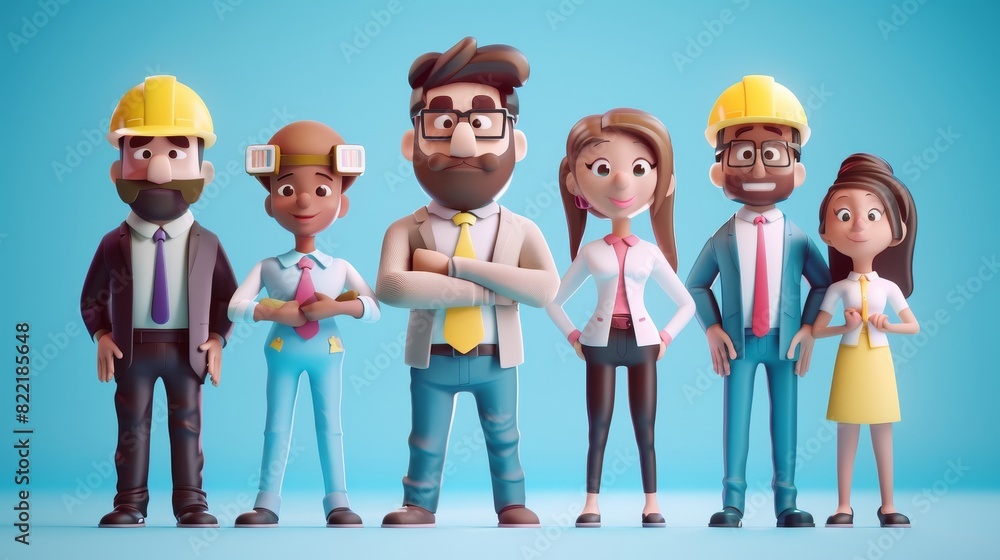 Business teamwork concept. Cartoon characters. 3D illustration. Business teamwork concept. Cartoon characters. 3D illustration.