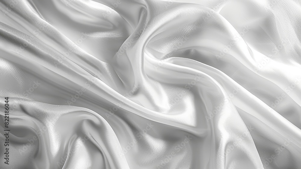 Fototapeta premium It is a white gray satin texture that is a white silver fabric silk panorama background with a beautiful soft blur pattern.