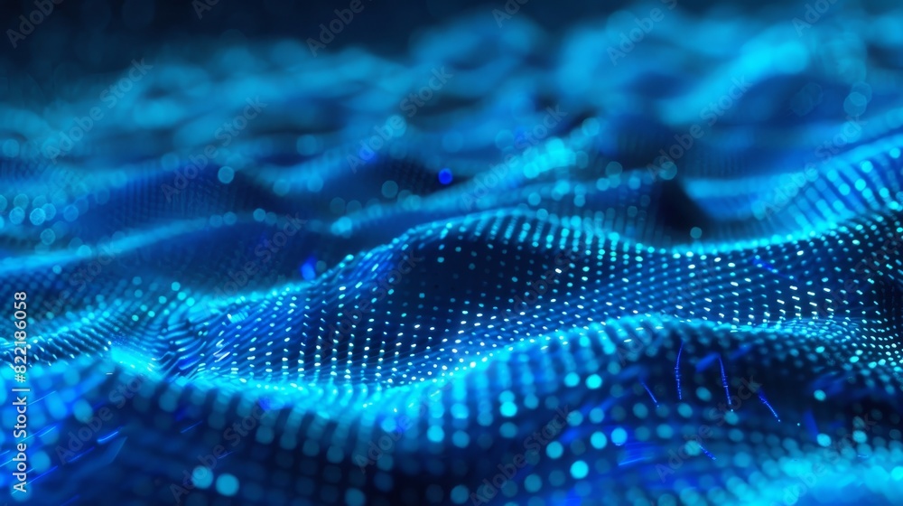 3D rendering of points falling in an abstract blue background. Falling cyber particles. Big data stream. 3D rendering of points falling in an abstract blue background. Falling cyber particles. Big data stream.