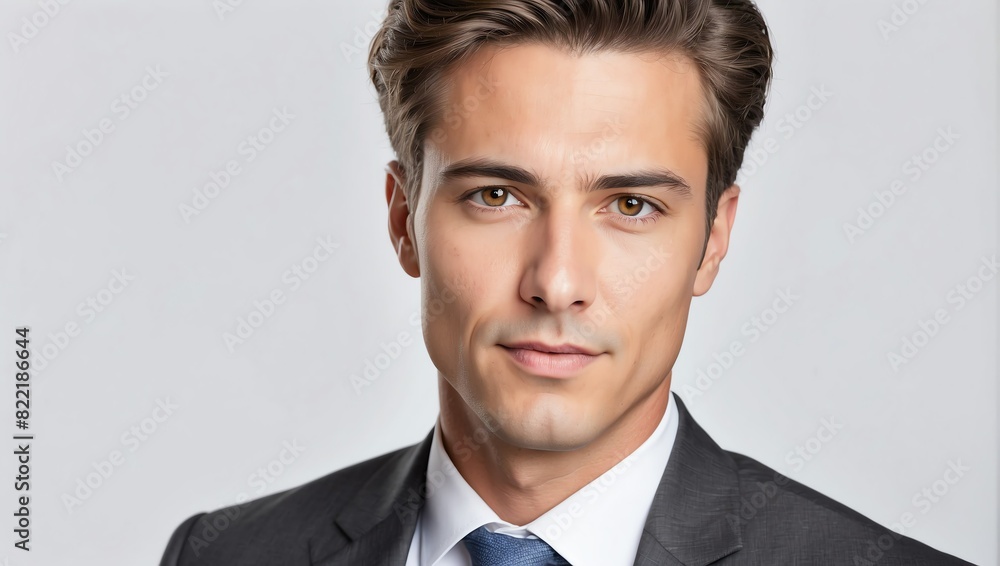 headshot of lawyer handsome guy model on plain white background studio from Generative AI headshot of lawyer handsome guy model on plain white background studio from Generative AI