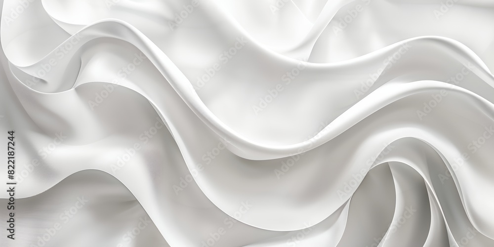 Obraz premium a white silk fabric with wavy folds