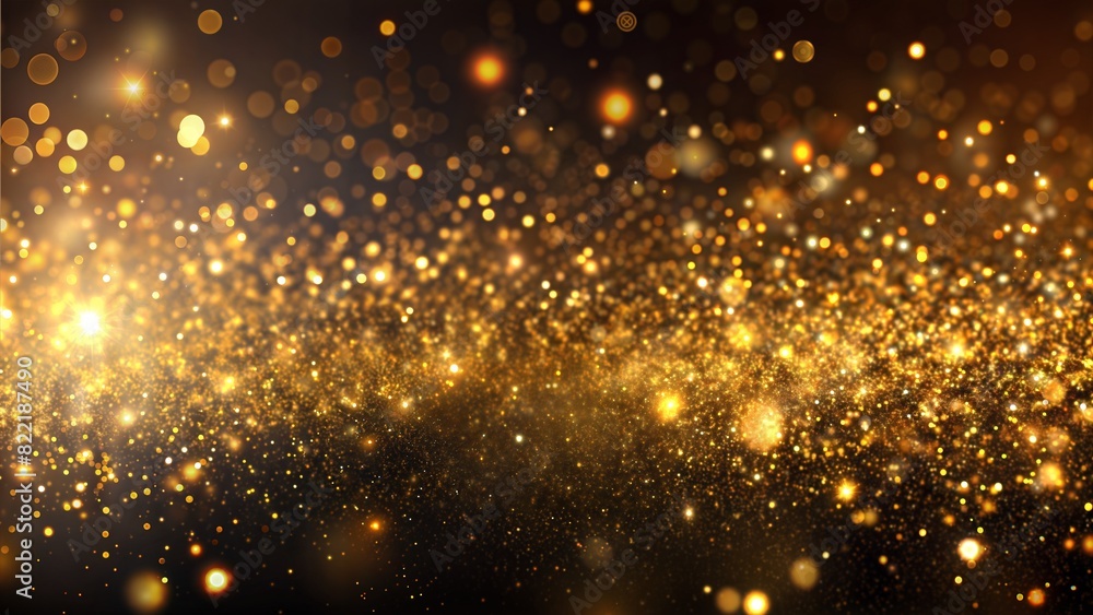 Golden Particles: Glowing golden particles dispersed on a dark background, creating a luxurious and elegant abstract effect.
