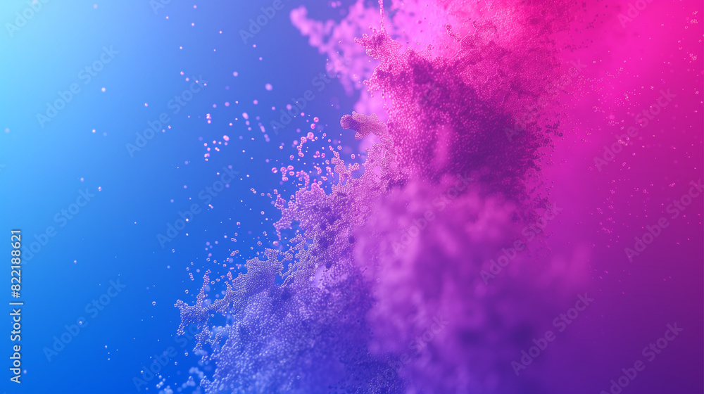 Obraz premium A painting of a blue and pink swirl with gold accents. The colors are vibrant and the gold accents add a sense of luxury and elegance to the piece. The overall mood of the painting is one of beauty