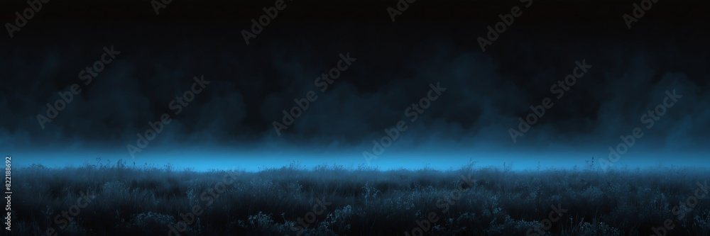 blue fog on plain black dark background from Generative AI