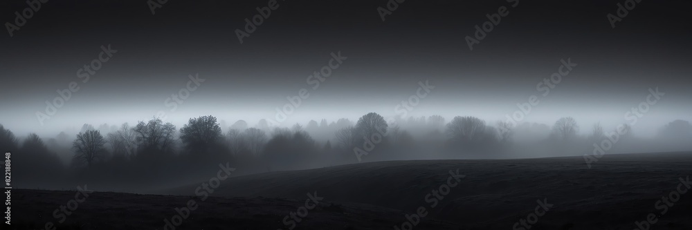 Fototapeta premium gray fog on plain black dark background from Generative AI