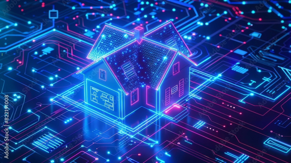Background of Smart Home Security System concept. Cyber security of house devices. 3D isometric shield protecting the digits of the home. Background of Smart Home Security System concept. Cyber security of house devices. 3D isometric shield protecting the digits of the home.