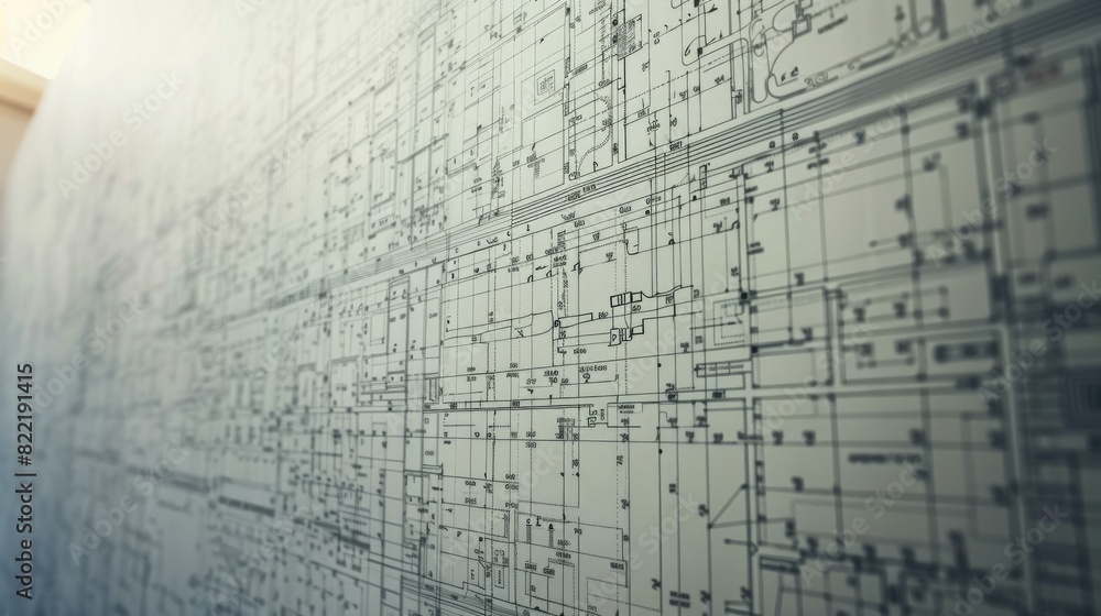 a blueprint takes center stage against a backdrop of pristine white paper, ready for analysis and critique.