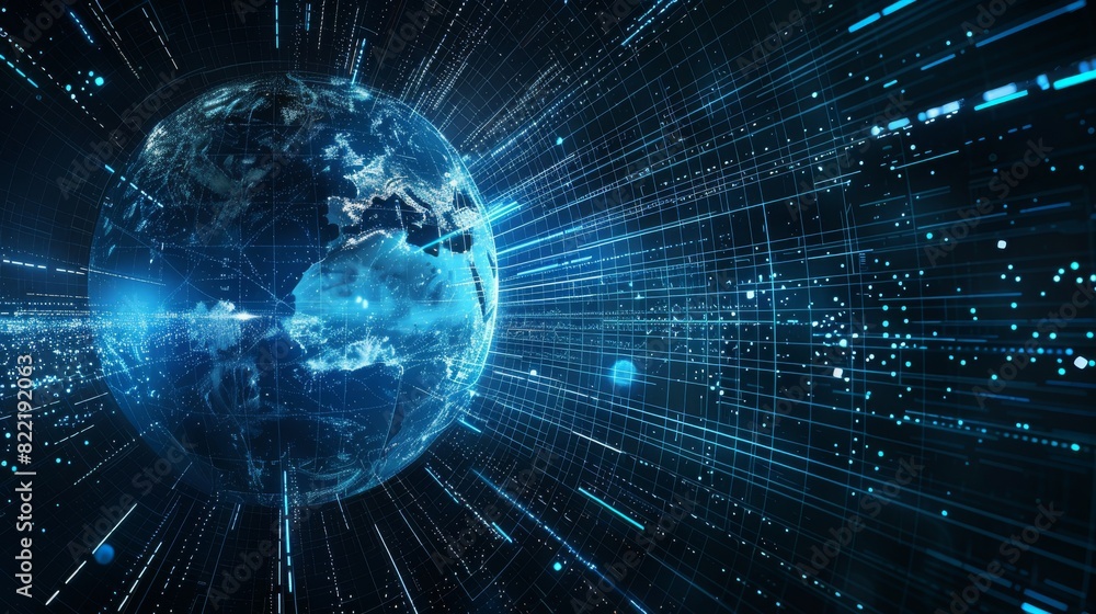 Satellite internet technological background. Earth in space with connected network lines of data. Abstract esoteric information fields. Satellite internet technological background. Earth in space with connected network lines of data. Abstract esoteric information fields.