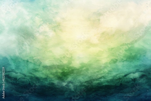 Creative watercolor sky design in a digital art format blending vibrant greens and blues