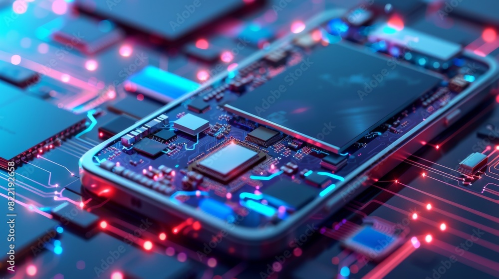 Service for repairing smartphones. Disassembled smartphone. Case and electronic components on abstract mobile phone scheme. CPU, motherboard of smartphone. Isometric cellphone concept. Service for repairing smartphones. Disassembled smartphone. Case and electronic components on abstract mobile phone scheme. CPU, motherboard of smartphone. Isometric cellphone concept.