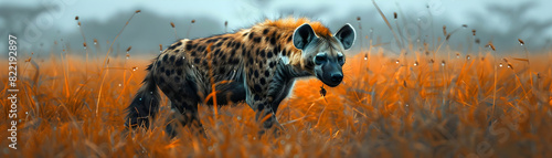 Adaptable Hyena  Realistic Image of Hyena Scavenging for Food in Savannah  Showcasing Survival Instincts and Adaptability   Photo Stock Concept