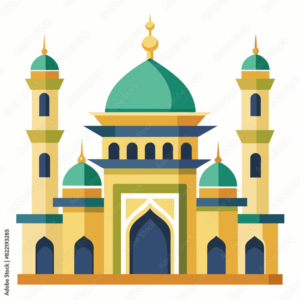 Mosque vector illustration on white background Mosque vector illustration on white background