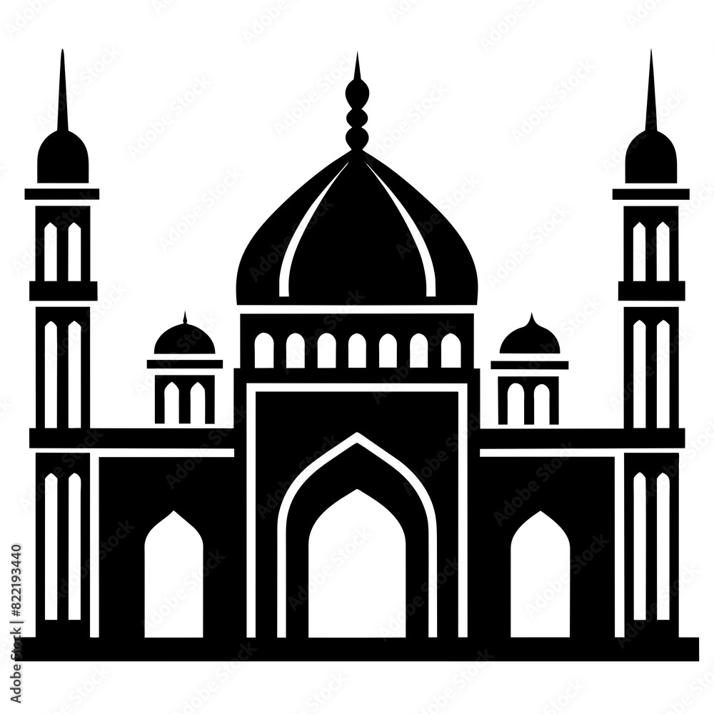 Mosque silhouette vector illustration 