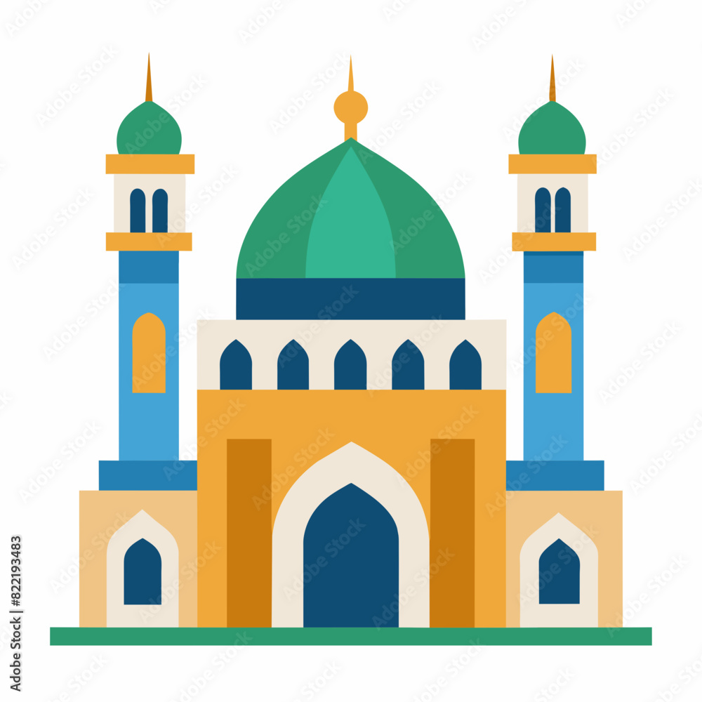 Mosque vector illustration on white background Mosque vector illustration on white background