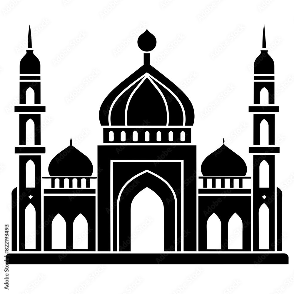 Mosque silhouette vector illustration 