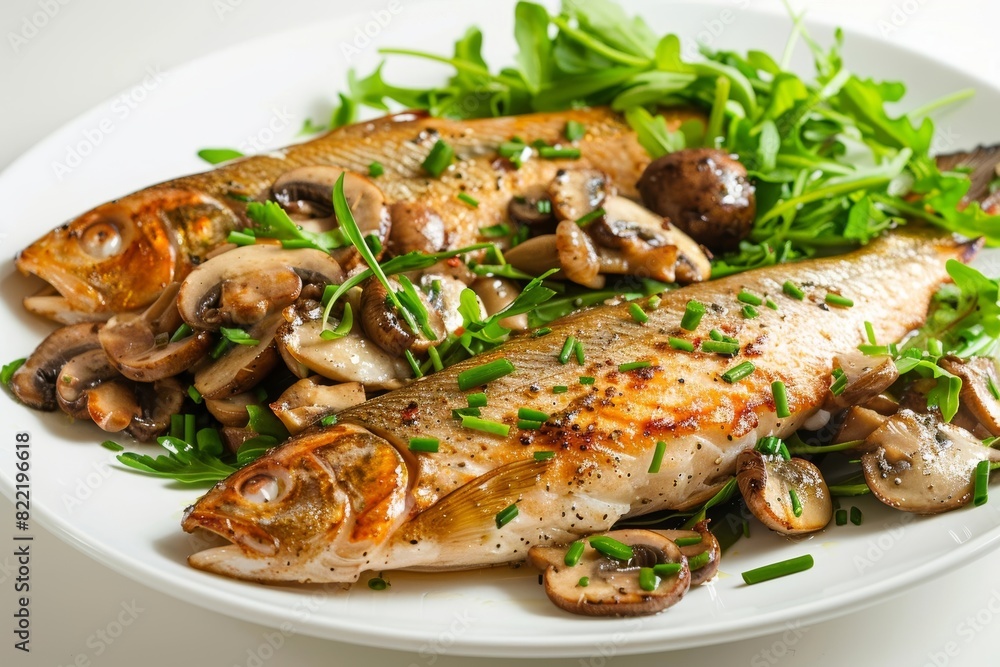 Herbaceous Arctic Char with Chives, Parsley, and Mushroom Medley Herbaceous Arctic Char with Chives, Parsley, and Mushroom Medley