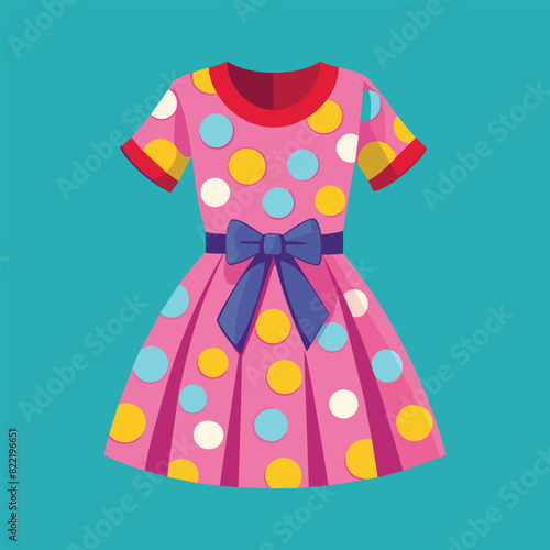 Clothes for baby Realistic dress. Textile for kids vector flat design. vector colorful baby style