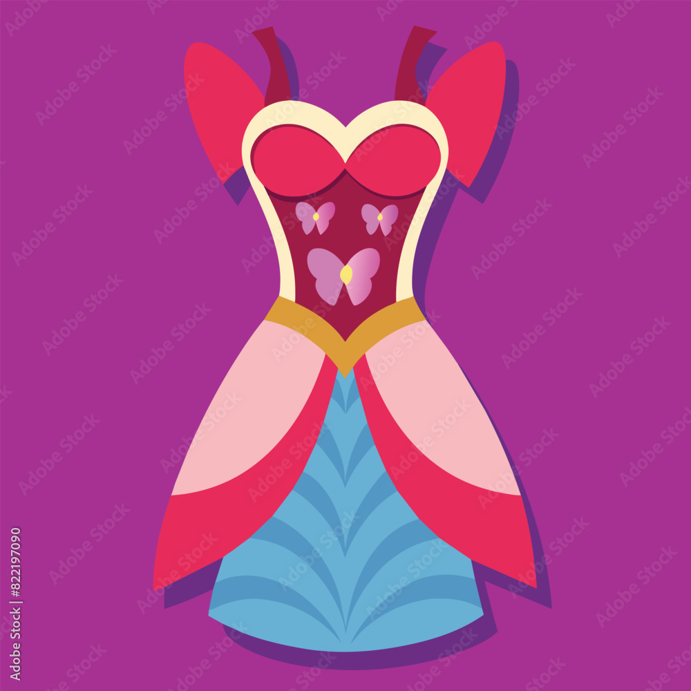 Clothes for baby Realistic dress. Textile for kids vector flat design. vector colorful baby style Clothes for baby Realistic dress. Textile for kids vector flat design. vector colorful baby style