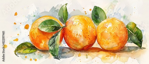 Indian bael Fruit in Stunning Watercolor.