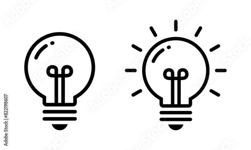 Light bulb line icon in generic style. Lightbulb, idea, creativity concept. Lamp symbol